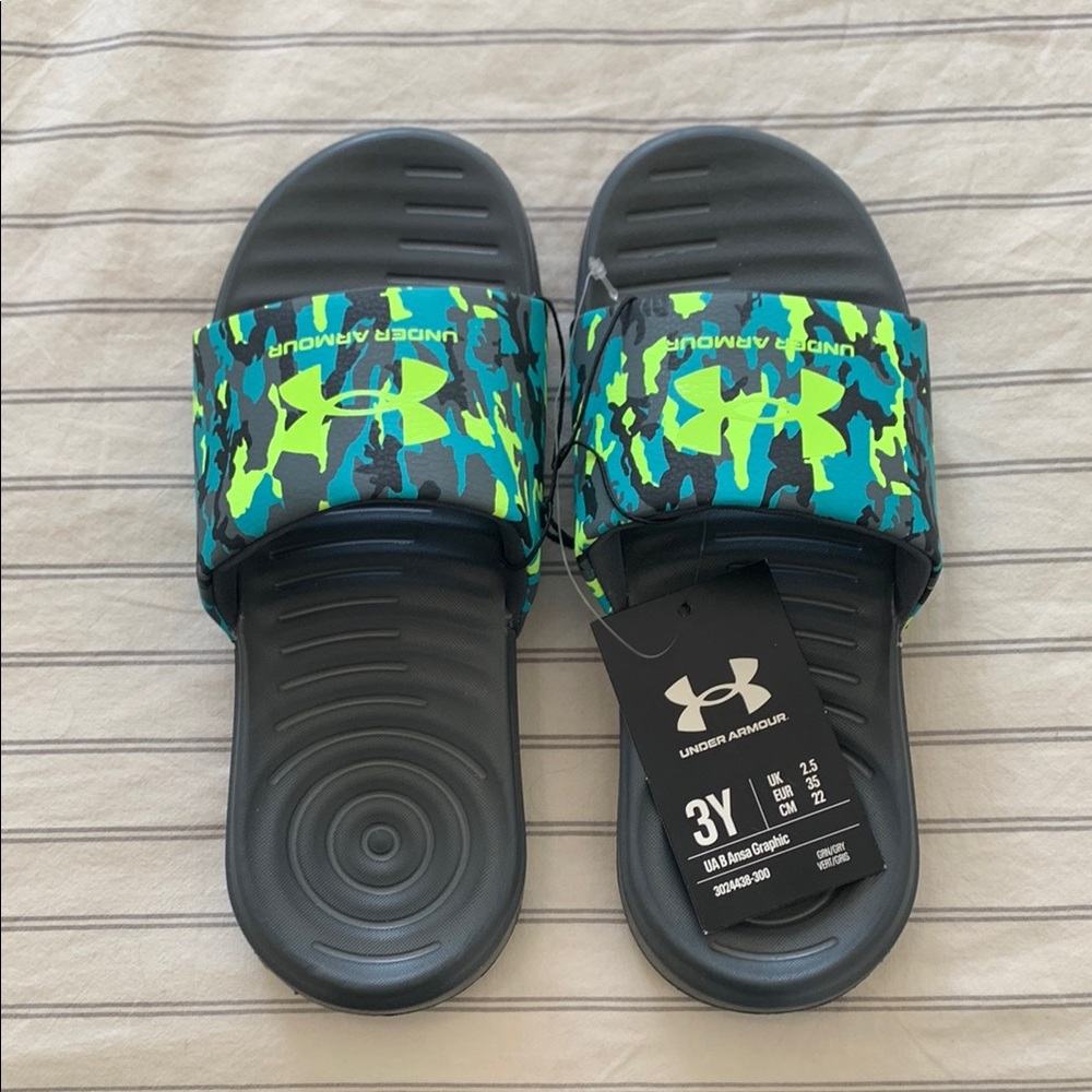 Under Armour Kids Slide Sandals - Blue and Black